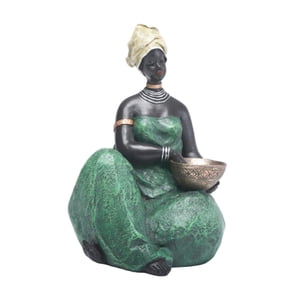 Bothyi - Figuras De Dama Tribal, Escultura Coleccionable, Dormitorio, Mamá, Estatua De Mujer Africana, 16 Cm X 24 Cm, Sentada