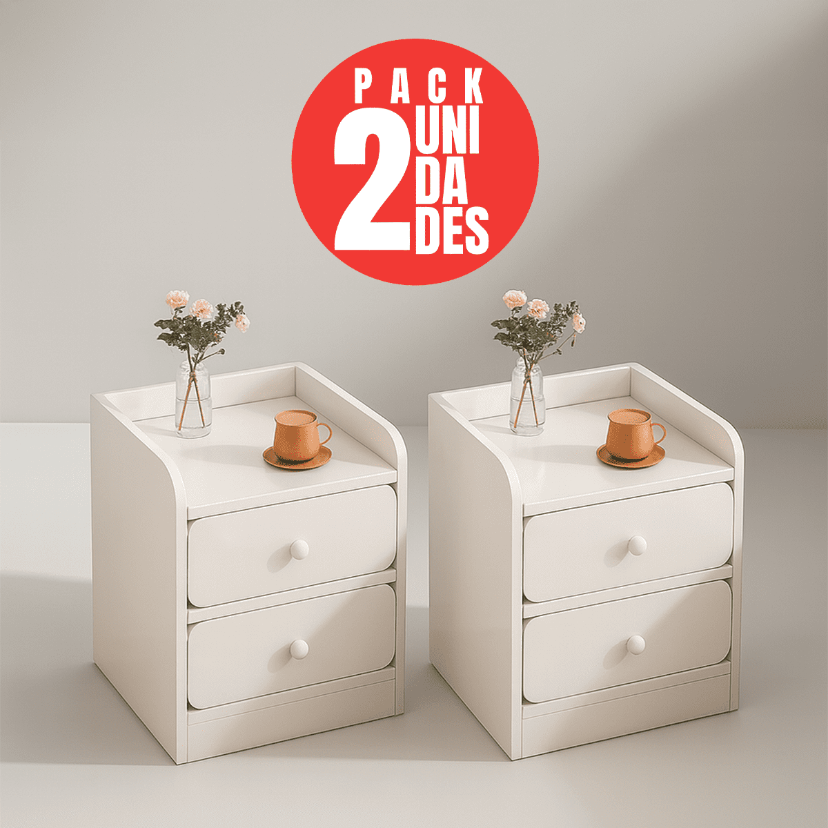 Pack 2 Velador Mesita 3 Niveles 2 Cajones Tienda El Garage Zt2