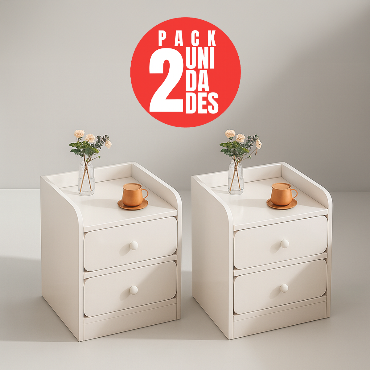 Tienda El Garage - Pack 2 Velador Mesita 3 Niveles 2 Cajones Zt2