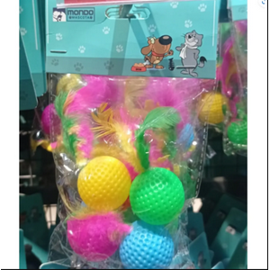Genérico - Juguete Para Gato Pelotas Con Cola Set 4
