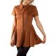 thumbnail image 5 of Jess de Meiko Vestido de Mujer Mangas Cortas Abotonado Cintura Baja Cuello Vestido Mini Acampanado L Naranja Quemado, 5 of 8