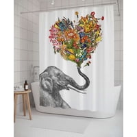 Mylhogar - Cortina De Baño Tela Género + Forro Impermeable