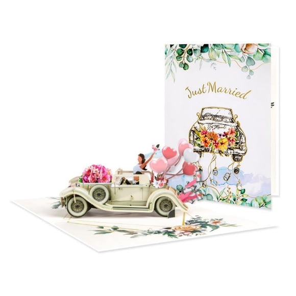 Tarjeta de felicitación 3D desplegable, vintage, para boda de amor, día de San Valentín
