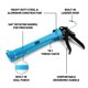 thumbnail image 2 of Pistola Caulk OX Pro 860 ml Heavy Duty con relación de empuje de 18:1 giratoria, 2 of 8