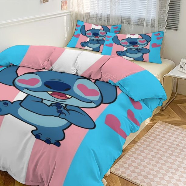 Stitch Print Bedding Set Pattern Duvet Cove Set 3 Pieces 1 Quilt Cover And 2 Pillowcases for Women Men Teens