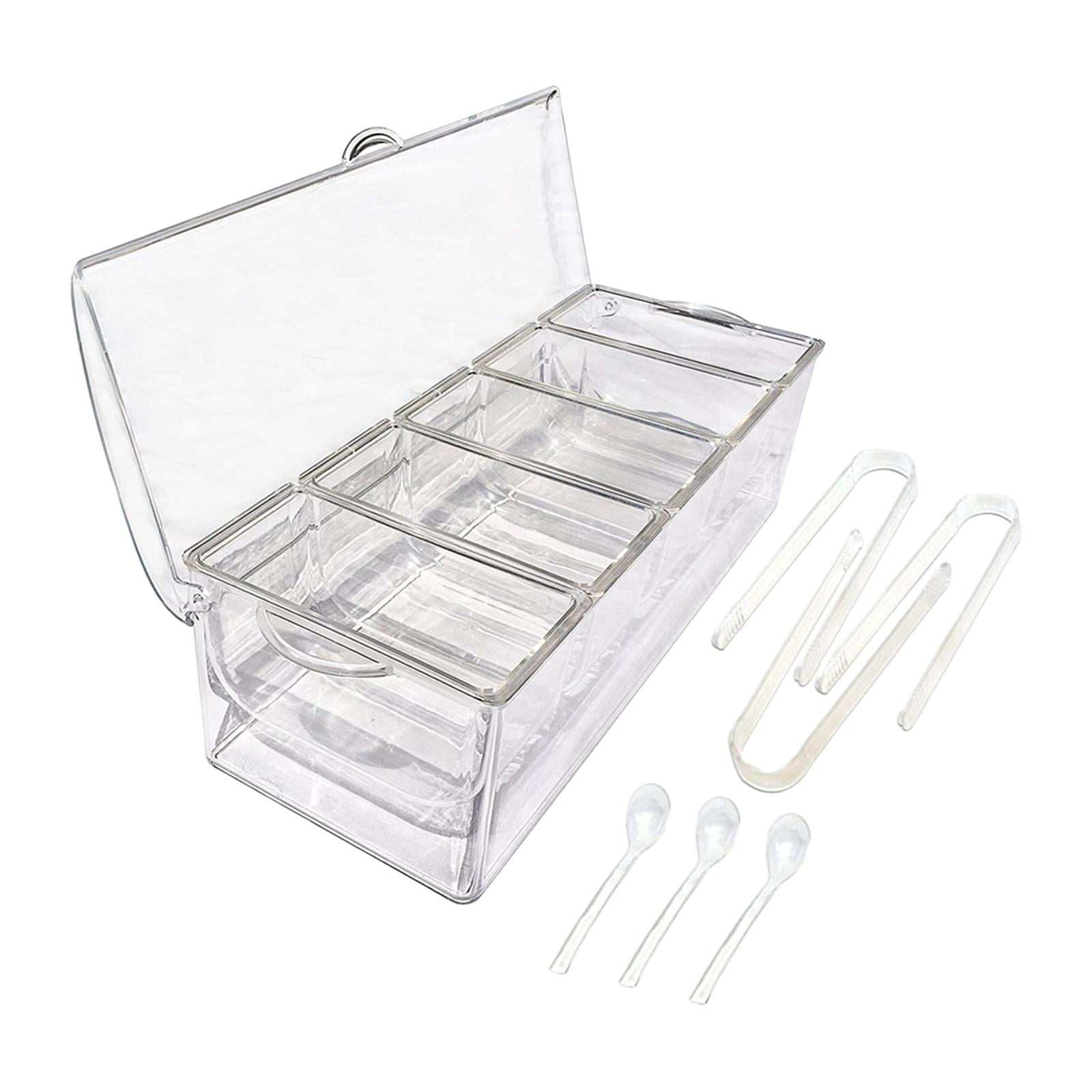 Bothyi - Servidor De Condimentos Refrigerados Cuencos De Servir Transparentes Para Ensalada Frutas Al Aire Libre