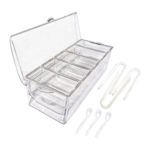 Bothyi - Servidor De Condimentos Refrigerados Cuencos De Servir Transparentes Para Ensalada Frutas Al Aire Libre