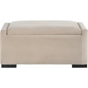 Máxima Design - Banqueta Con Baúl Leyzy Beige Felpa 40X55X105 Cm