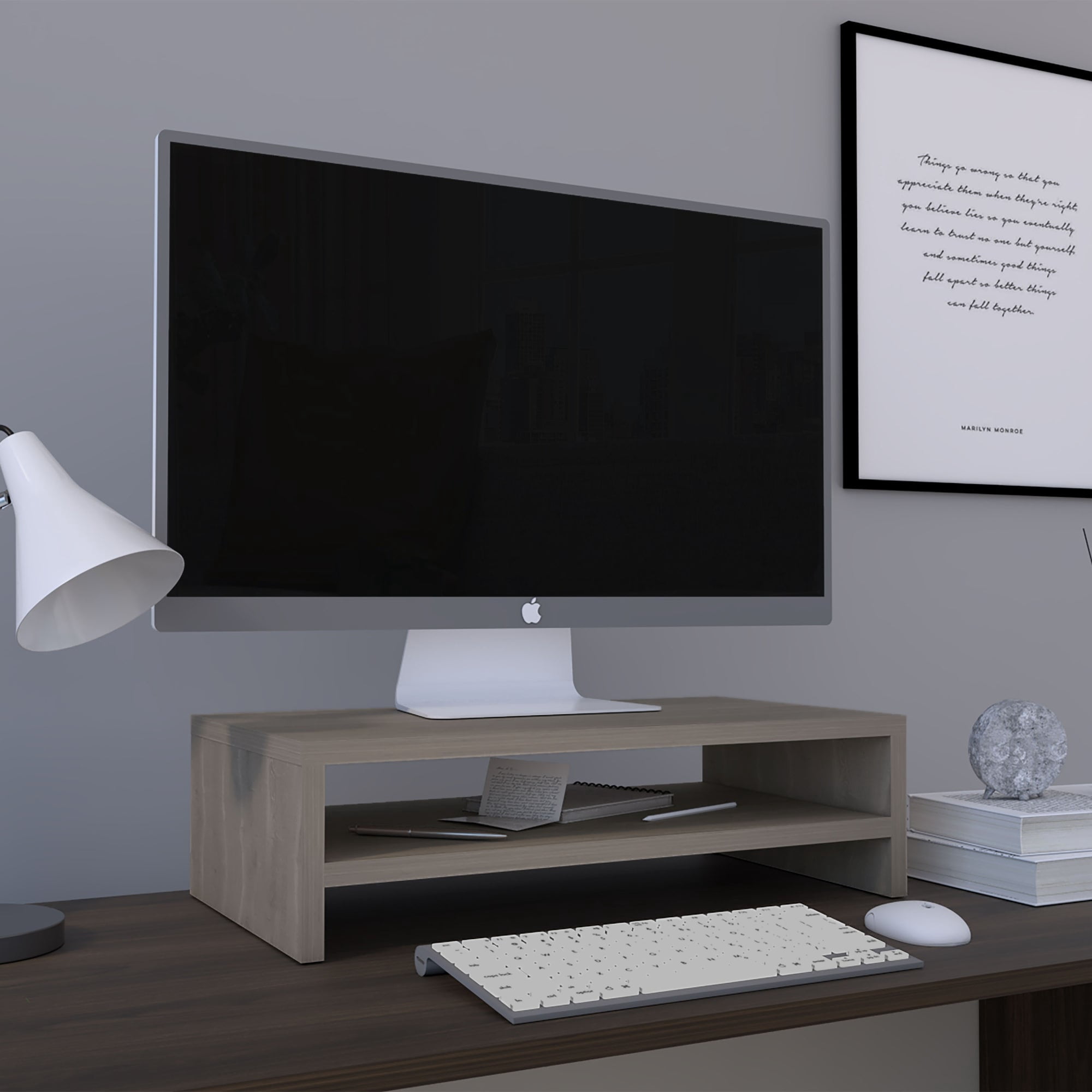 Tuhome - Base Soporte Para Monitor Bardolino 1 Repisa