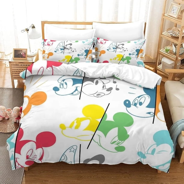 Mickey Mouse Bed Cover Set, Duvet Bed Linen,3d Children Bedding Set,3-Piece1Bed Cover,King Size Bed Sheets