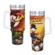 thumbnail image 4 of Patoaventuras Vaso aislado de acero inoxidable con asa, diseño temático, regalo para familia, amigos y fans; incluye pajita y encaja en el portavasos estándar, 40 oz, 4 of 6