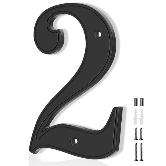 Número de casa Emotionlite 2 de aleación de zinc negra, 13 cm