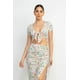 thumbnail image 2 of Conjunto de Top Floral con Nudo Delantero y Falda Larga Fruncida Azul Bebé S, 2 of 5