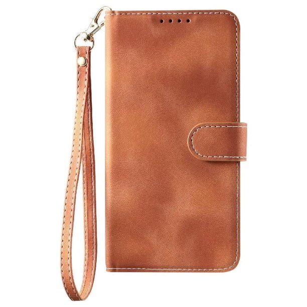 Funda Cartera para Samsung Galaxy S25 Edge Tapa con Ranuras, Soporte y Correa Marrón