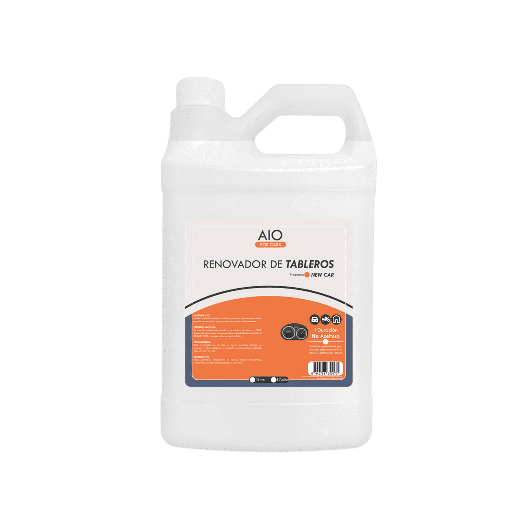 Aio - Renovador De Tablero Siliconado Auto Aroma New Car 1 Galón
