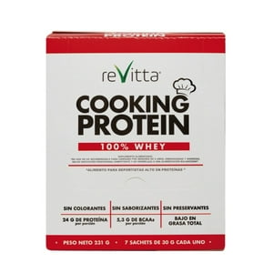 Revitta Wellness - 7 Sachets Proteina Whey Cooking Protein 30 Grs. Sabor Natural