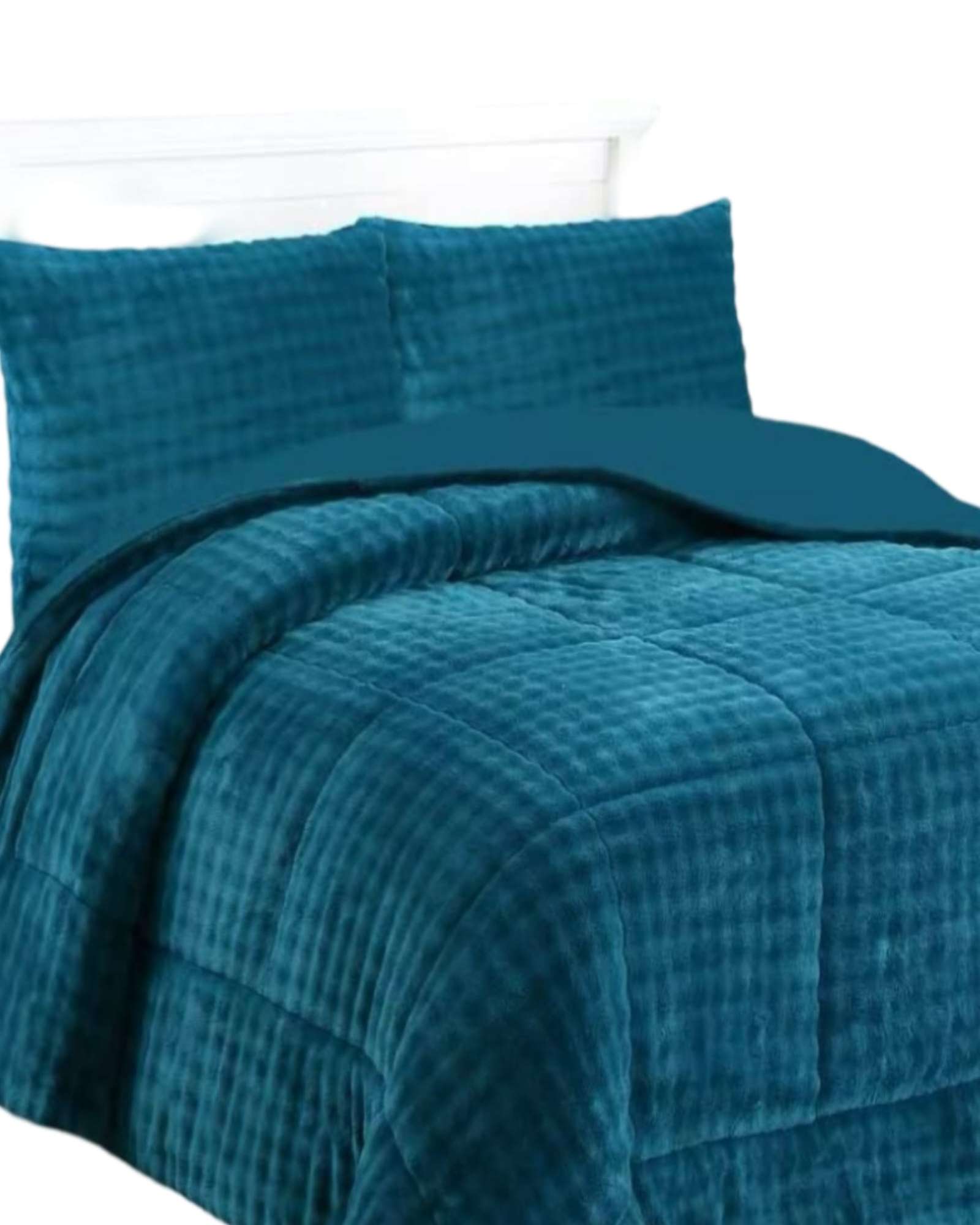 Genérico - Cubrecama Con Chiporro Con Relieve 2P Turquesa