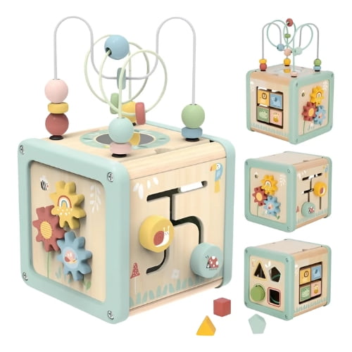 Crusec - Cubo Didactico 5 En 1 Actividades Motricidad Juguete Bebés