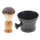 thumbnail image 3 of Brocha de afeitar de cerdas de madera natural con taza de plástico Taza Juego de tazón para hombres, 3 of 5