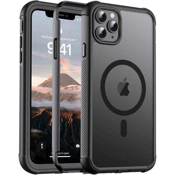 Funda jaroco para iPhone 11 Pro Max, magnética, gris