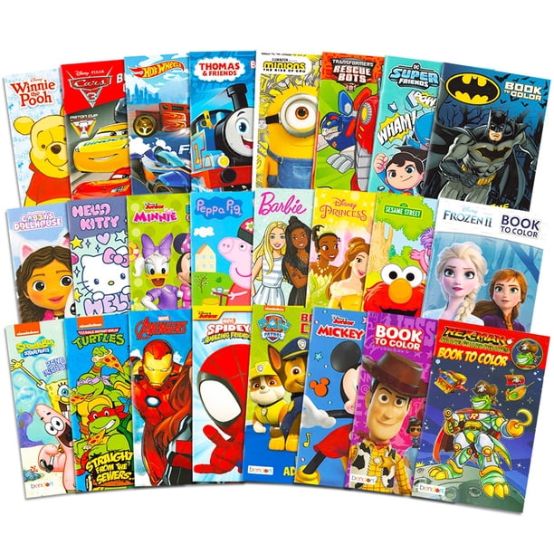 Set de libros para colorear Bendon, paquete de 24, para niños de 2 a 8 años con Disney