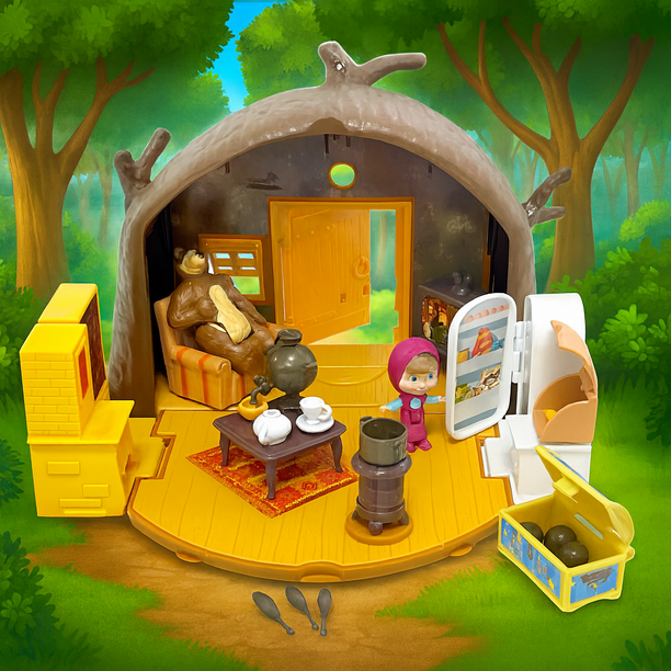 Juguete Casa Oso Set de Juego Masha Y El Oso Lider