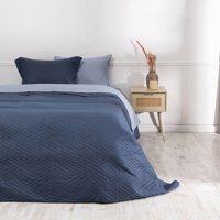 Mashini - Set Quilt Liso + Sabana Liso 1.5 P Azul