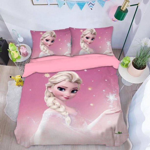 Duvet Cover 3D Anime Frozen Pattern Duvet Cover Set Pillowcase Bedding Set Single Double Queen Size Support Custom Size Kids Bed Sheets