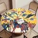 thumbnail image 5 of Liga de la Justicia-theme Fitted Round Tablecloths Elastic Edged Table Covers Waterproof Table Cloth for Kitchen Holiday Party Tables Decor 120cm, 5 of 6