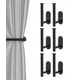 thumbnail image 1 of Alzapaños para cortinas Hoousuper, acero inoxidable negro, 6 unidades, 1 of 7