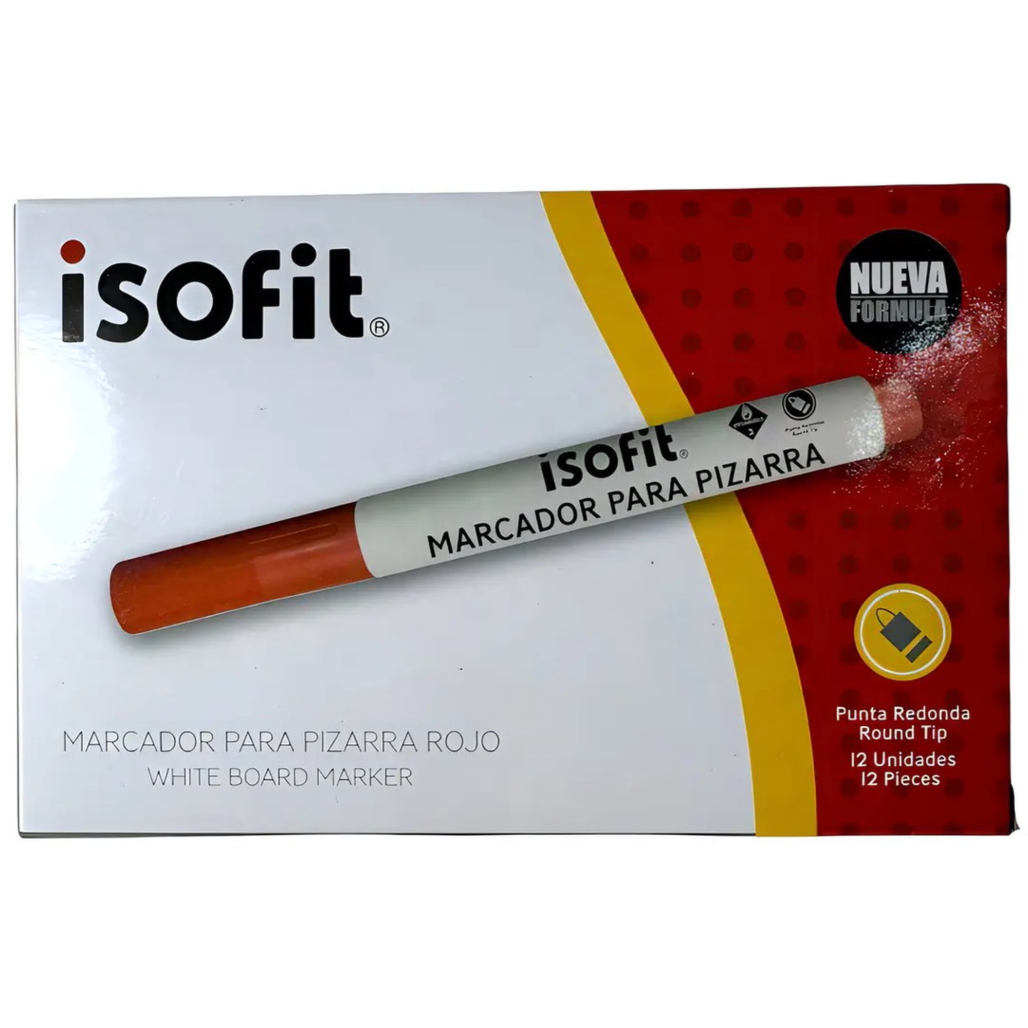 Isofit - Caja Plumon Pizarra Rojo - (12 Unidades)