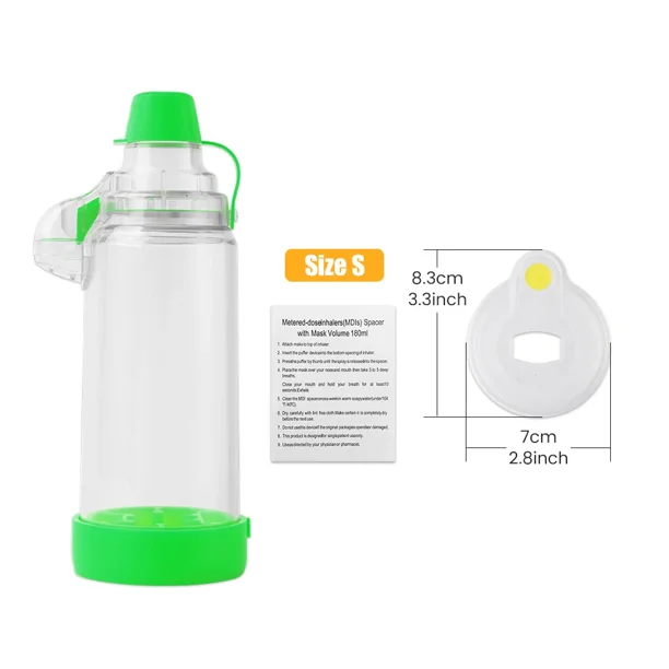 Automizer Spacer Mist Storage Compressor Nebulizer Tank Aerochamber with Mask Cup for Pet Adults Children Asthma Inhale Chamber