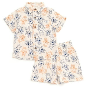 Set De Ropa Bluey Bingo Para Niños Pequeños, Camisa Y Pantalones Cortos 5T