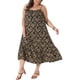 thumbnail image 4 of Agnes Orinda Vestido Maxi de Talla Grande para Mujer, Estilo Bohemio con Estampado, Tirantes Espagueti, Corte Suelto, para la Escuela, Universidad, Pascua, Playa, Verano, Vacaciones, 3X Negro, 4 of 6