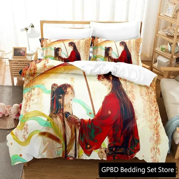 Heaven Official's Blessing Tian Guan Ci Fu Bedding Set Boys Girls Duvet Cover Pillowcase Bed boys Adult