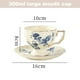 thumbnail image 2 of Juego de taza de té y platillo azul 1, juego de taza de café con platillo de flor, taza de té de porcelana británica, 200 ml., 2 of 5