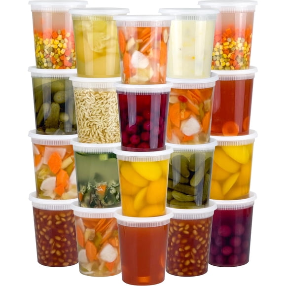 Recipientes de plástico Dipoo para almacenar alimentos, 80 unidades, 950 ml, a prueba de fugas