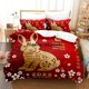 thumbnail image 1 of New Year Red Chinese Zodiac Rabbit Bedding Set Bed Set Aldult Kid Bedroom Duvetcover Sets, 1 of 5