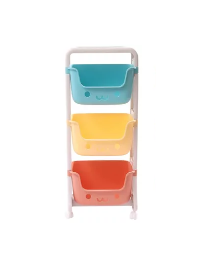 Genérico - Estante Infantil Organizador De Juguetes 3 Niveles Con Rueda, Multicolor