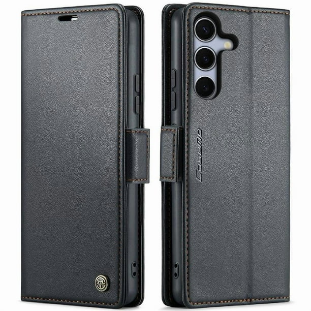 CaseMe tipo cartera Samsung Galaxy S25 Plus 5G con cierre magnético, RFID, tarjetero, soporte, carga inalámbrica
