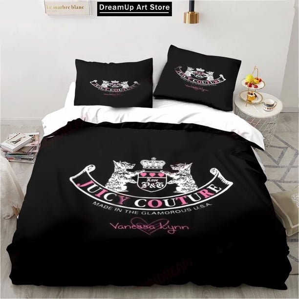x1759 Bed SheetsJuicy Couture Crown Bedding Set Music Band Excavator Sheet Twin Child Bedding Set Mircofiber Polyester Duvet Cover 3-Piece Bedding Set (1 Duvet Cover + 2 Pillow Shams) nj1759