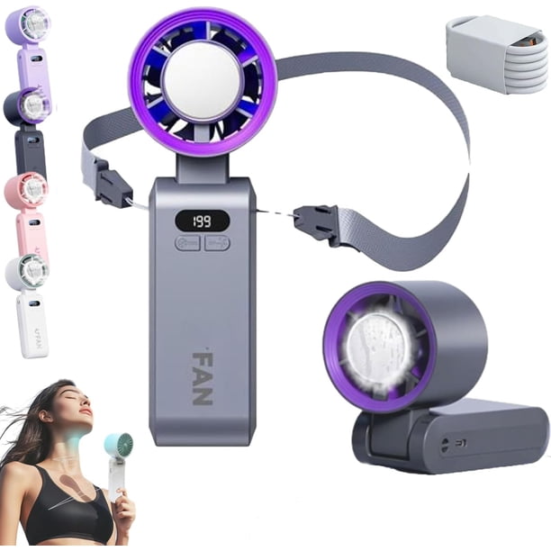 Ventilador turbo portátil mejorado mano con hielo recargable 1-199 velocidades viaje