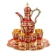 thumbnail image 4 of Juego De Vino Europeo Con Bandeja De Tazas Juego De Tetera Vintage De Lujo Para Boda Rojo, 4 of 5