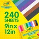 thumbnail image 2 of Papel de construcción Crayola, 240 unidades, 12 colores surtidos, 12 x 9 pulgadas, 2 of 7