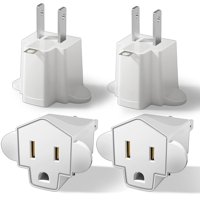 Adaptador De Enchufe Serbion De 3 A 2 Clavijas, Ignífugo, 2000 W, 110 V, Paquete De 4