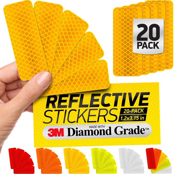 Cinta de Seguridad Reflectante Byllstore Pack de 20 Amarilla 3 × 1,2 cm