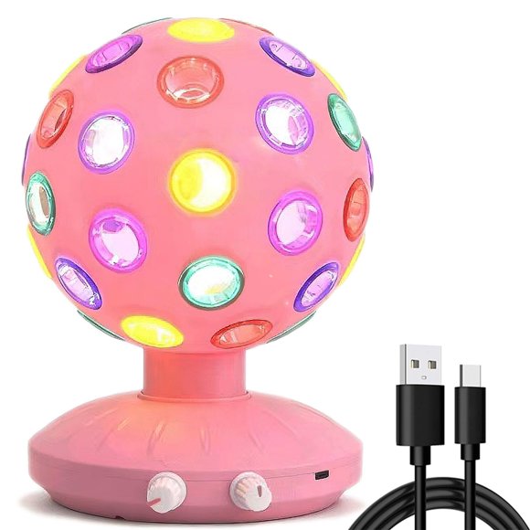 Bola de Discoteca LED Rosa USB/Batería