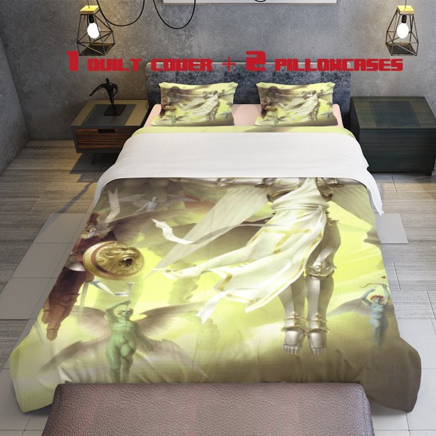 3pcs Golden Horse Theme Printed Three Piece Bedding Set Soft Quilt Cover And Two Pillowcases