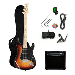 Ibrah Music - Guitarra Eléctrica Strato Ibrah + Amplif + Accesorios Cafe