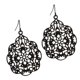thumbnail image 1 of Vintage Bohemia mujeres hueco flor gota cuelga los pendientes gancho de oreja negro, 1 of 5